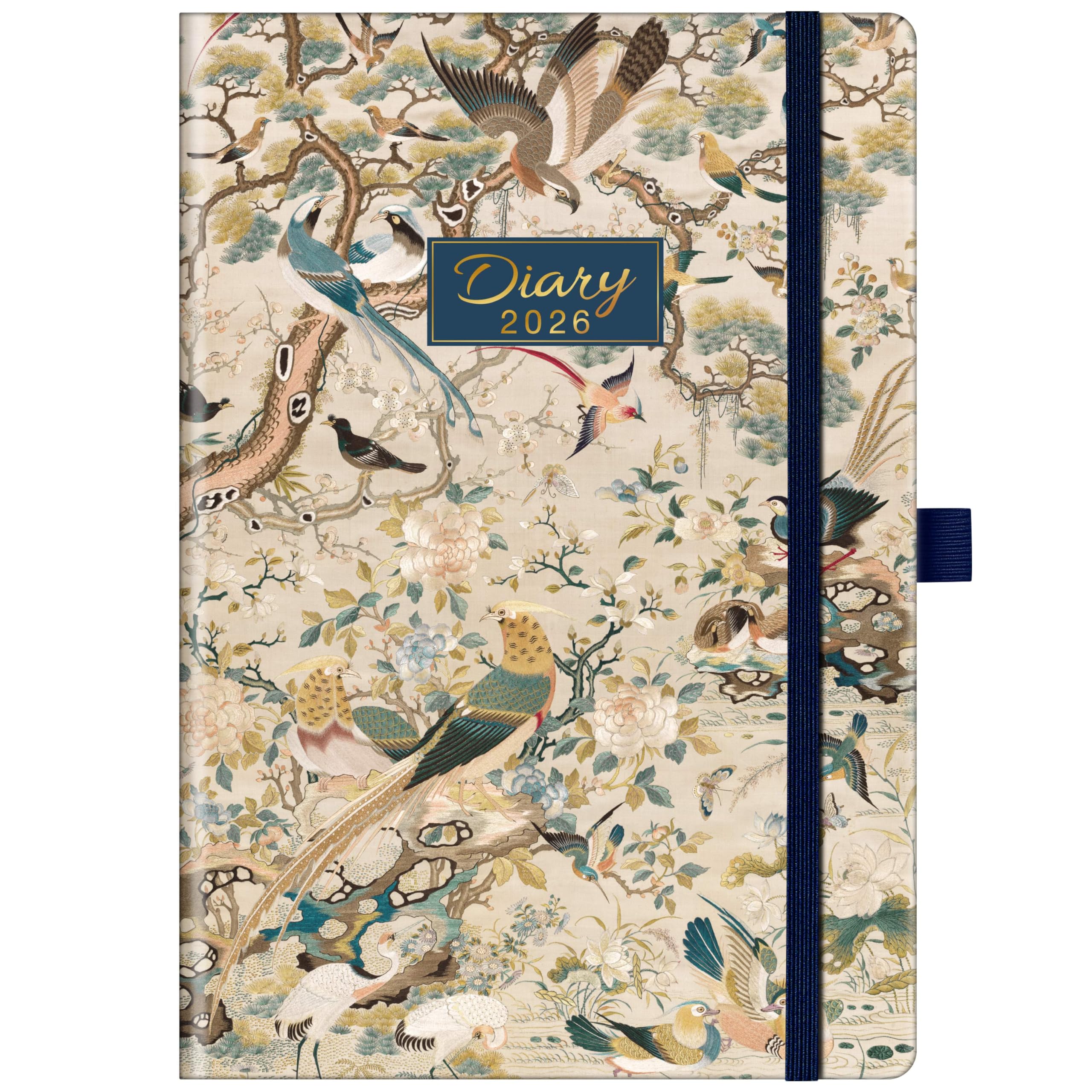 2026 Diary - A5 Diary 2026 Week to View, January 2026 - December 2026, 2026 Planner with Monthly, Weekly View, Notes ＆ Mission Board for Work, Study, Elegant Hardcover, Elastic Closure, Back Pocket