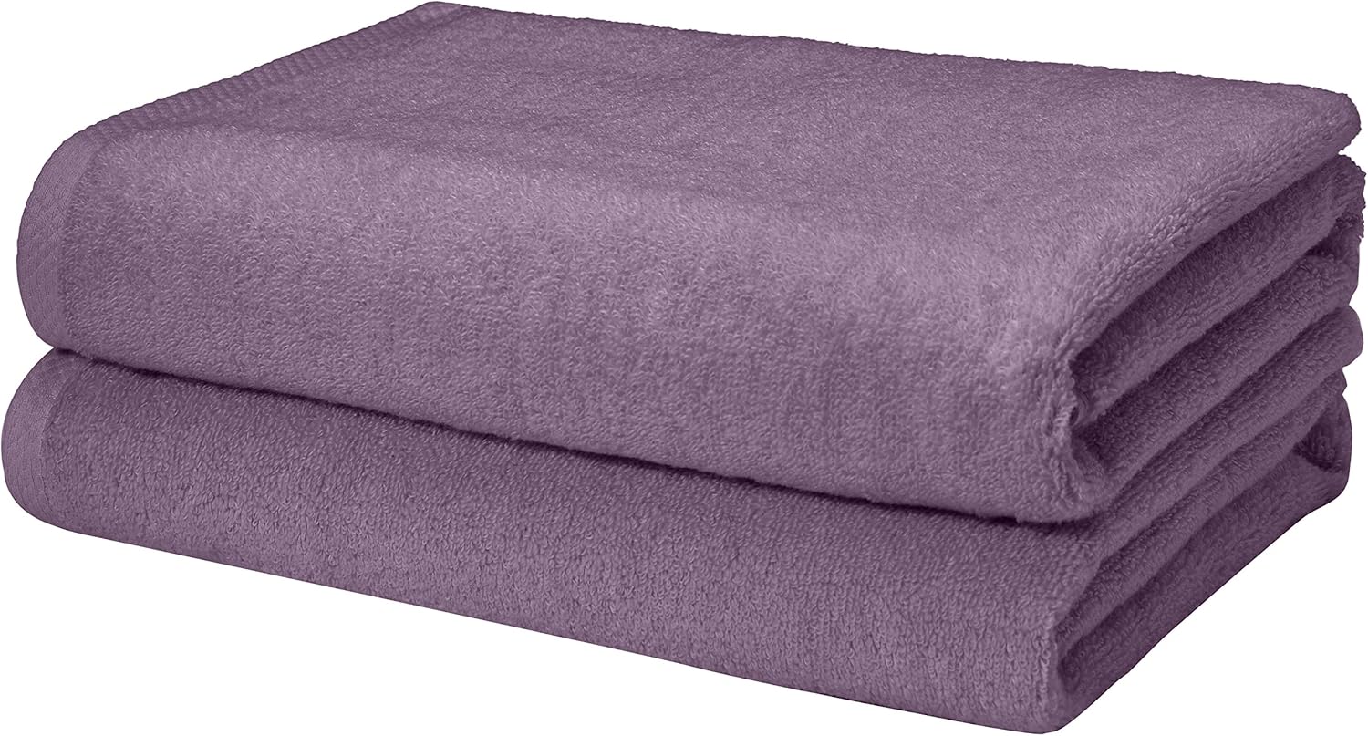 Basics Quick-Dry, Luxurious, Soft, 100% Cotton Towels, Lavender - Set of 2 Bath Towels: Home & Kitchen