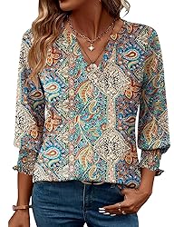 LOMON Blouses for Women Fashion 2025 Summer Vneck