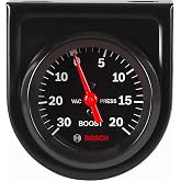 Actron Bosch SP0F000050 Style Line 2" Mechanical Vacuum/Boost Gauge (Black Dial Face, Black Bezel)