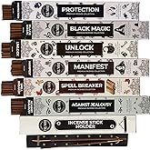 Witchcraft Incense Sticks - Total 120 Insence-Sticks (20 Insense x 6 Inscents) - for Wiccan Witches Brew Wicca Witch Voodoo Spell Pagan Black Magic Protection Against Jealousy + Burner Holder