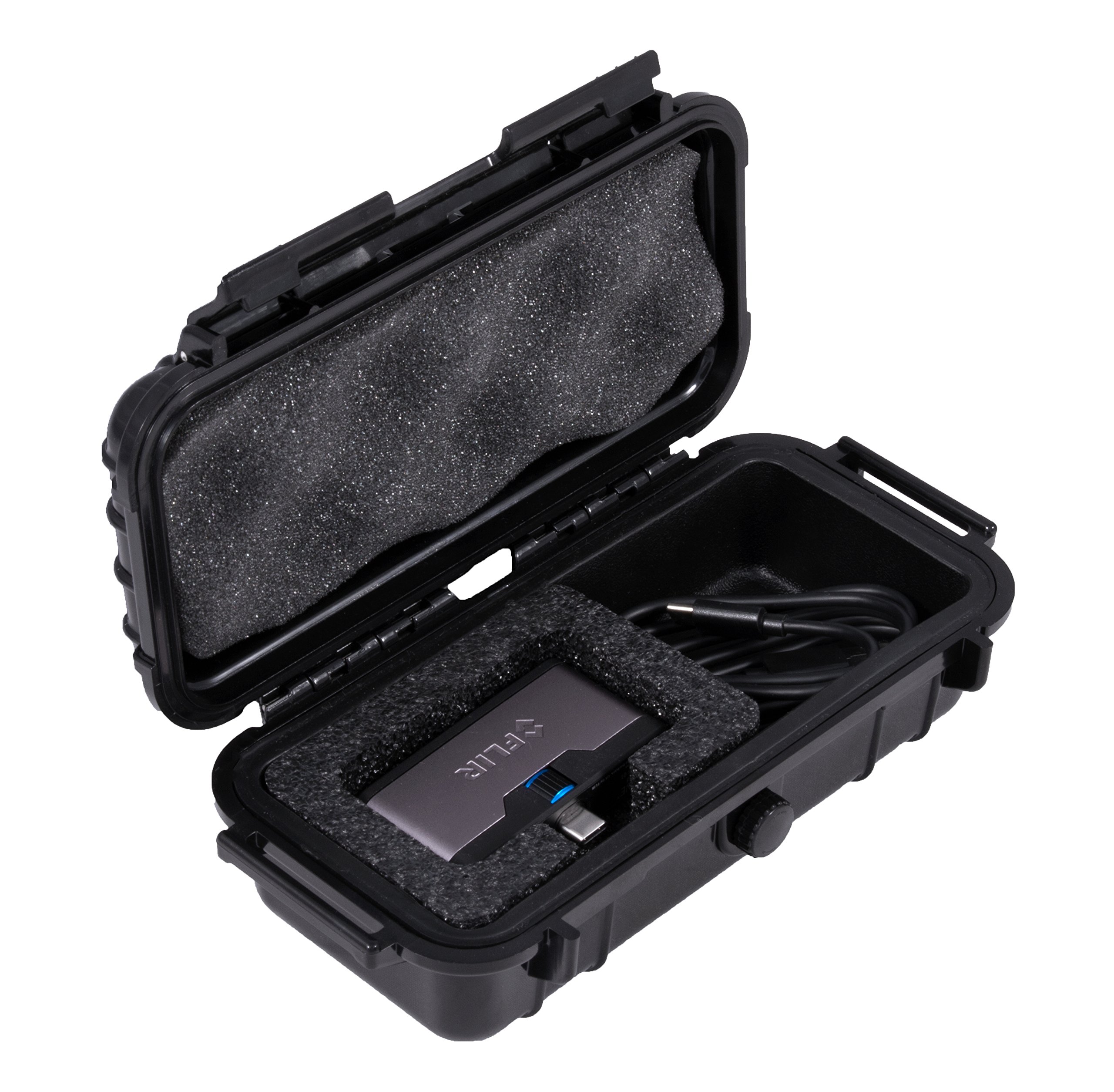CASEMATIX Water-Resistant Travel Hard IR Case with Customizable Foam Fits Flir ONE Thermal Imager for IOS or Android, Adapters, Cables, USB or Lightning Extensions and More