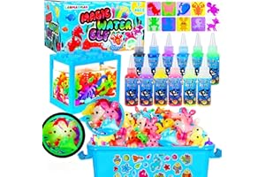 Kit de jouet magique d'elfe d'eau pour enfants - Kit de gel d'eau avec 12 gels magiques et 10 moules en forme d'animaux - Pou