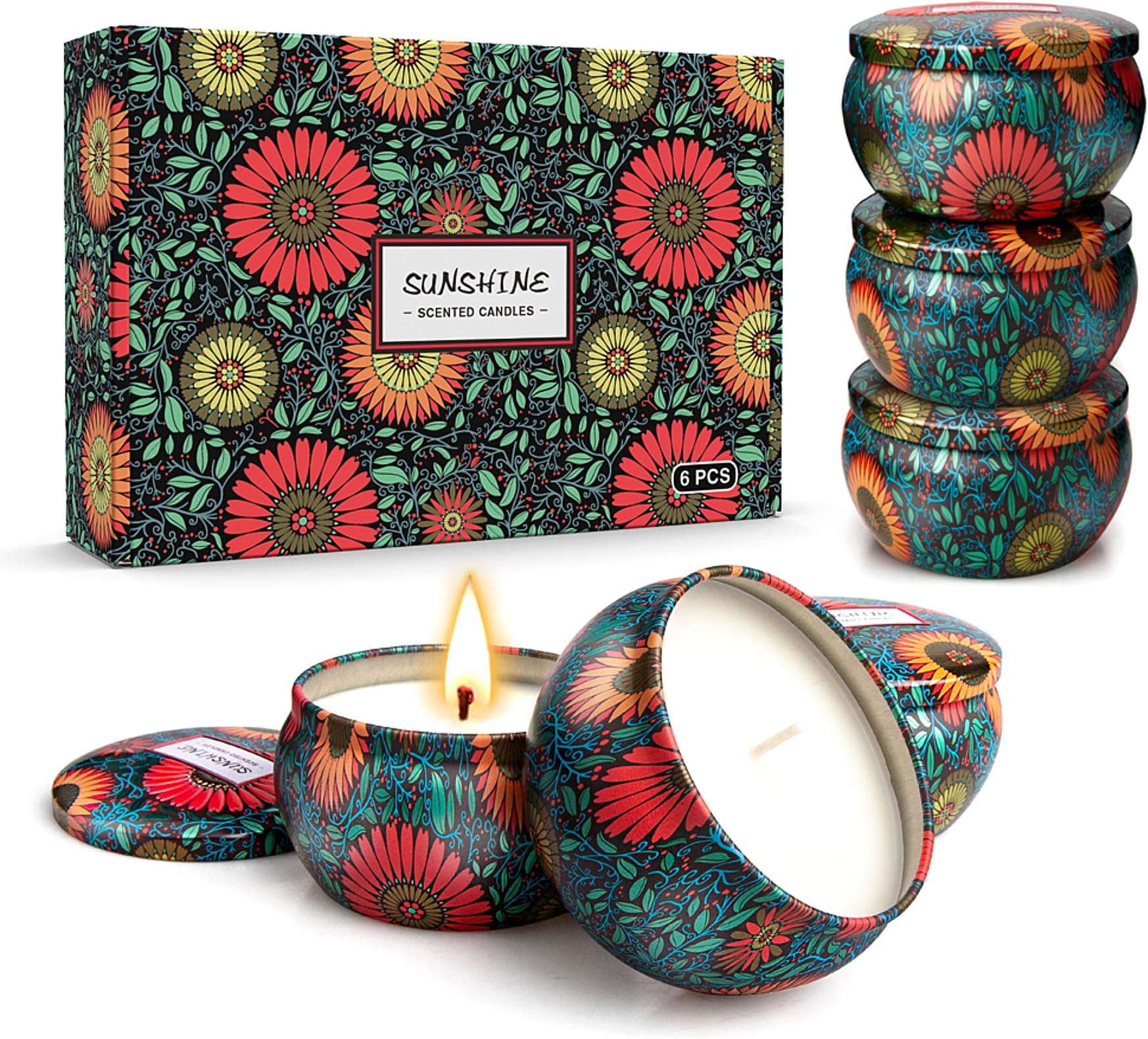 Candle Scented Candles Gifts Set for Women, Portable Tin Candles for Bath Yoga Jar Candle Aromatherapy Candles Women Gifts