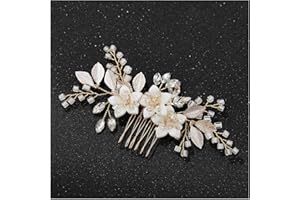SWEETV Wedding Hair Comb Clip Bridal Crystal Wedding Hair Accessories for Brides and Bridesmaid, Gold