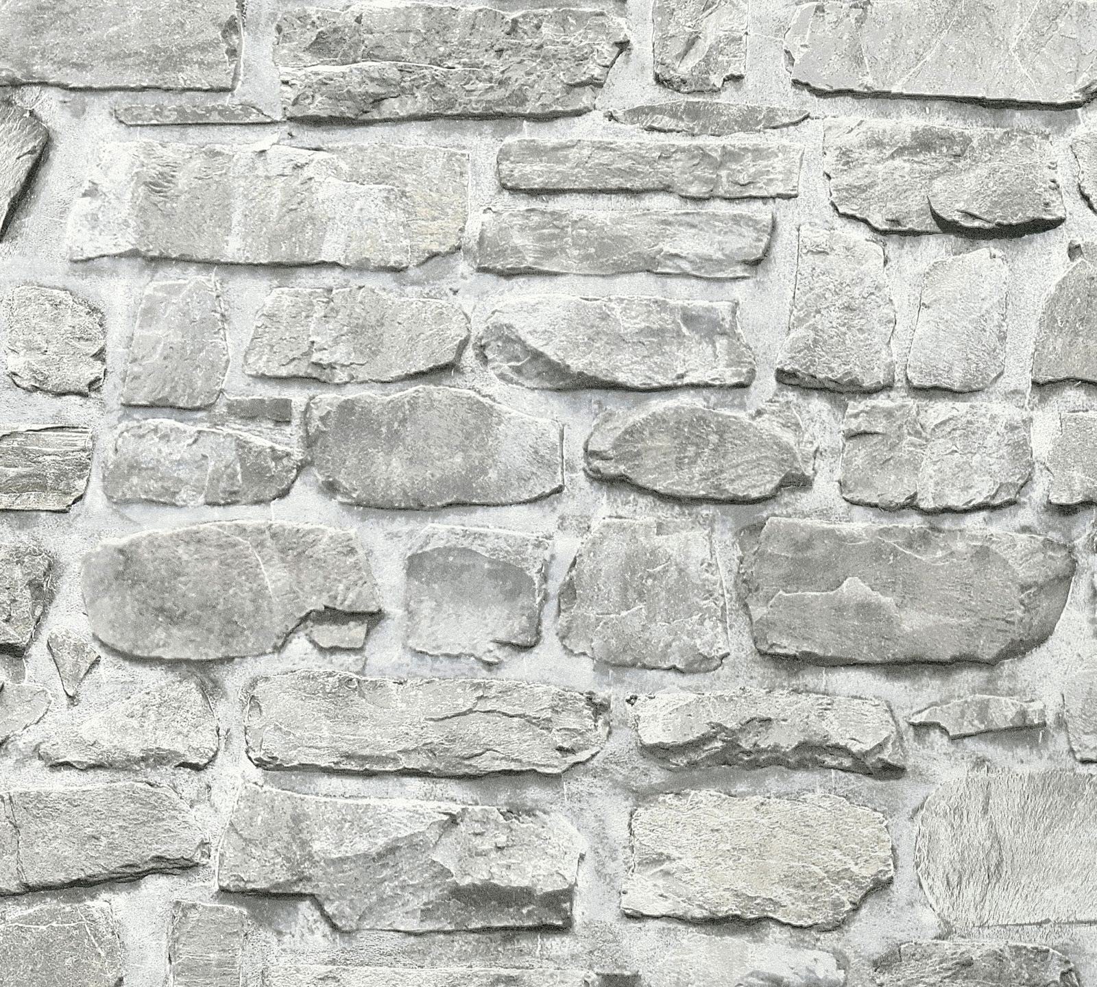 Livingwalls 368461 36846-1 Self-Adhesive Panel 3D Natural Stone Look 2.50 m x 0.52 m White/Grey Made in Germany