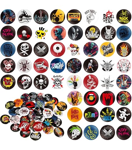 Amazon.com: Punk button pin set of 20 1