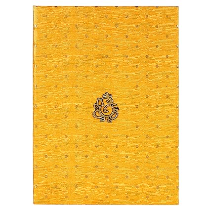 Yash Wedding Cards Cardboard Invitation Card 9 X 7 Inch Golden Yellow Amazon In Home Kitchen