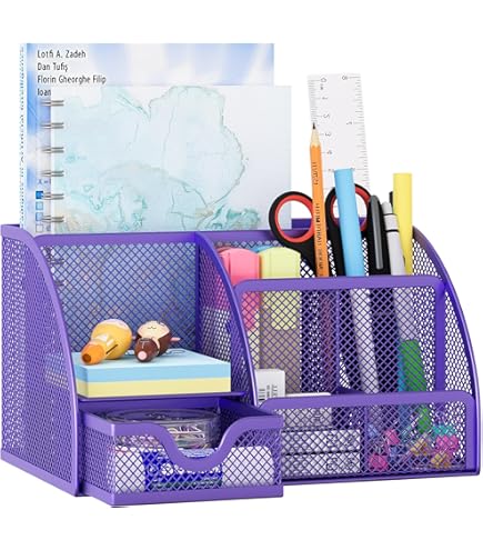 13 In 1 Purple Desk Office Supplies Set, Purple Stapler And Tape Dispenser Desk Accessories For Women With Stapler,Tape Dispenser,1000 Staple,Pen Holder,Staple Remover,Clip,Ruler,Scissor, Tab,Tape,Pen - View #13