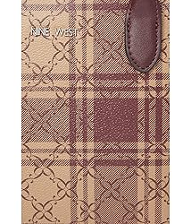 Nine West Merrylou Dome Satchel Mocha Logo Multi