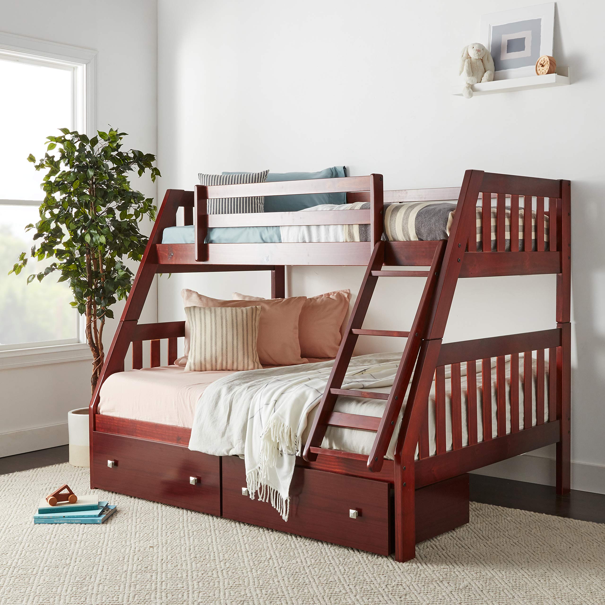 Donco Kids 1018-3TFCP_505-CP Mission Bunk Bed withTrundle Twin/Full Dark Cappuccino (BOX 2 OF 3 ONLY)