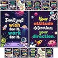 Decorably 15 Space Theme Motivational Posters for Classroom, 11x14in Matte-Laminated Inspirational Decor