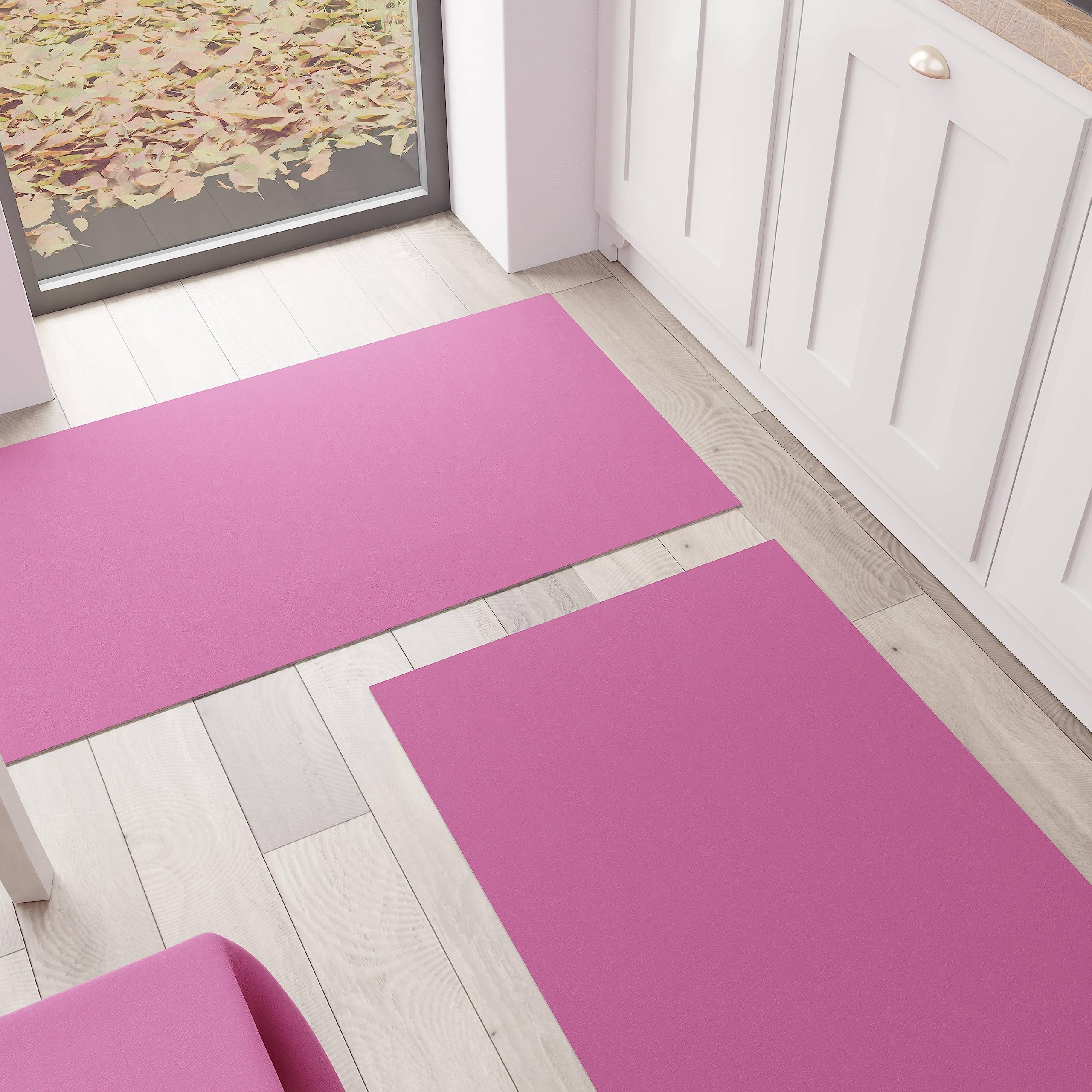 PETTI Artigiani Italiani - Kitchen Rug, Runner, Kitchen Rug, Washable, Non-Slip, Rug Runner, Kitchen Rug, Solid Colour, 52 x 80 cm, Fuchsia, 100% Made in Italy