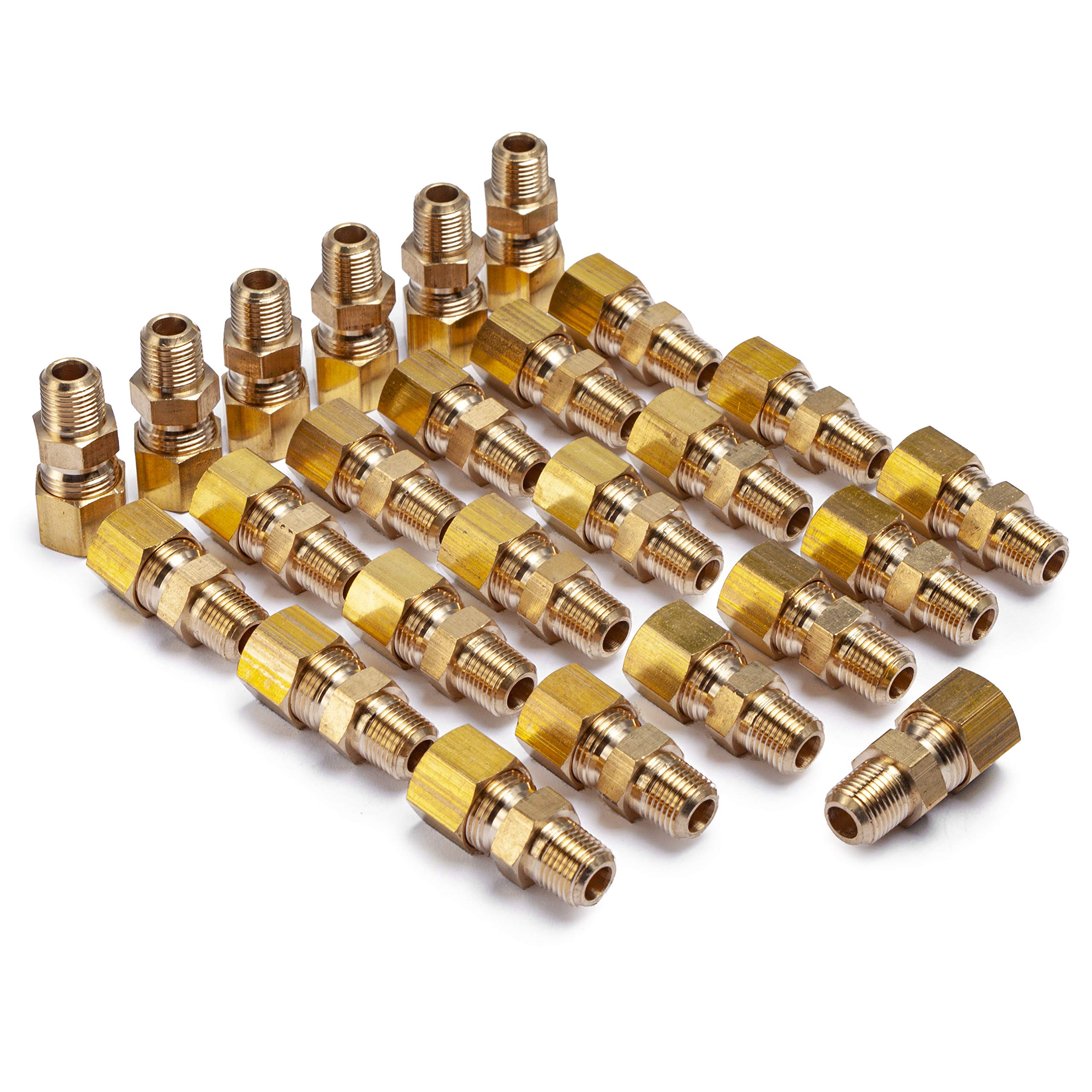LTWFITTING Brass 5/16-Inch OD x 1/8-Inch Male NPT Compression Connector Fitting(Pack of 25) Image
