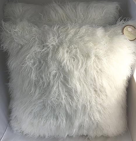 Cynthia Rowley 26 X 26 Large Oversized Ivory Square Mongolian