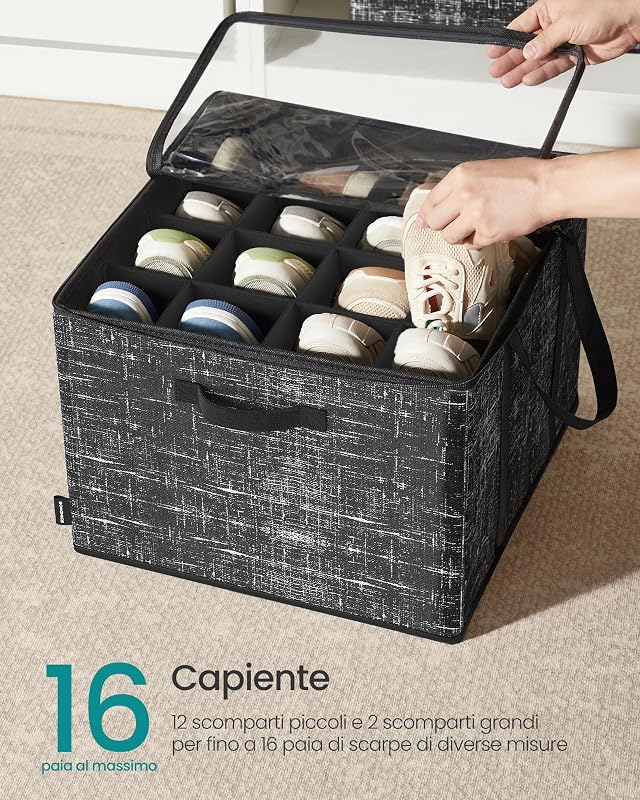 Organizer Scarpe, 1 Pezzo, Coperchio Trasparente, Maniglie