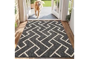 hicorfe Indoor Doormat,Front Back Door Rubber Backing Non Slip,32"x48" Absorbent Resist Dirt Entrance Doormat Inside Floor Ma