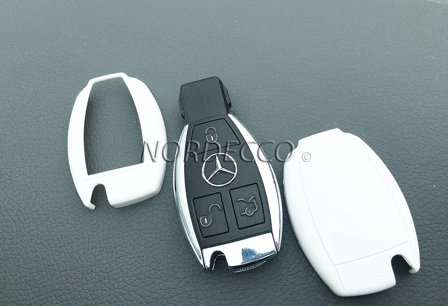 Protex HIGH GLOSS ABS HARDSHELL PROTECTIVE CASE COVER FOR MERCEDES-BENZ 3 BUTTON KEY FOB COMPATIBLE WITH A AMG B C E G K R S CLA GLA VITO R 45 CLA GLA ML GLE 6.3 ML GLK CLK VIANO SPRINTER - Image 4