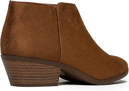 cognac booties low heel