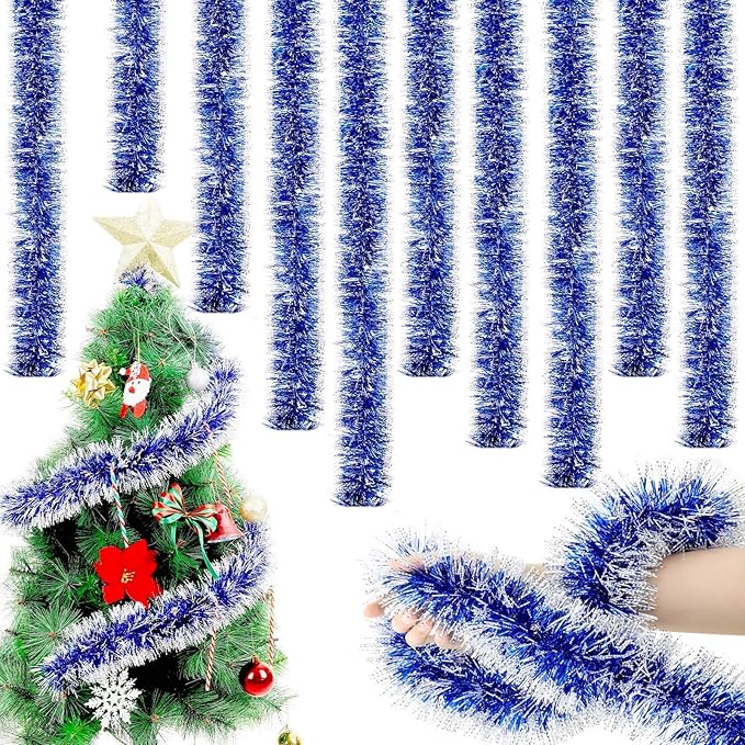 WILLBOND 6,6 Füße Weihnachten Lametta Girlande Schneebedeckt Lametta