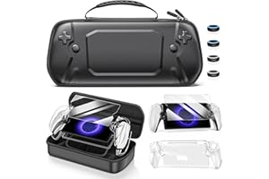 DINOSTRIKE GS Carry Case for Portal Remote Player,PS Portal accessories Bundle Compatible with PlayStation Portal Console- 1 Protective Skin Cover, 2 Pack Screen Protector,4 Thumb Grip Caps