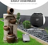 Teamson Home Solar Powered Water Feature 4 Tier Pot Fountain with LED Lights view 7