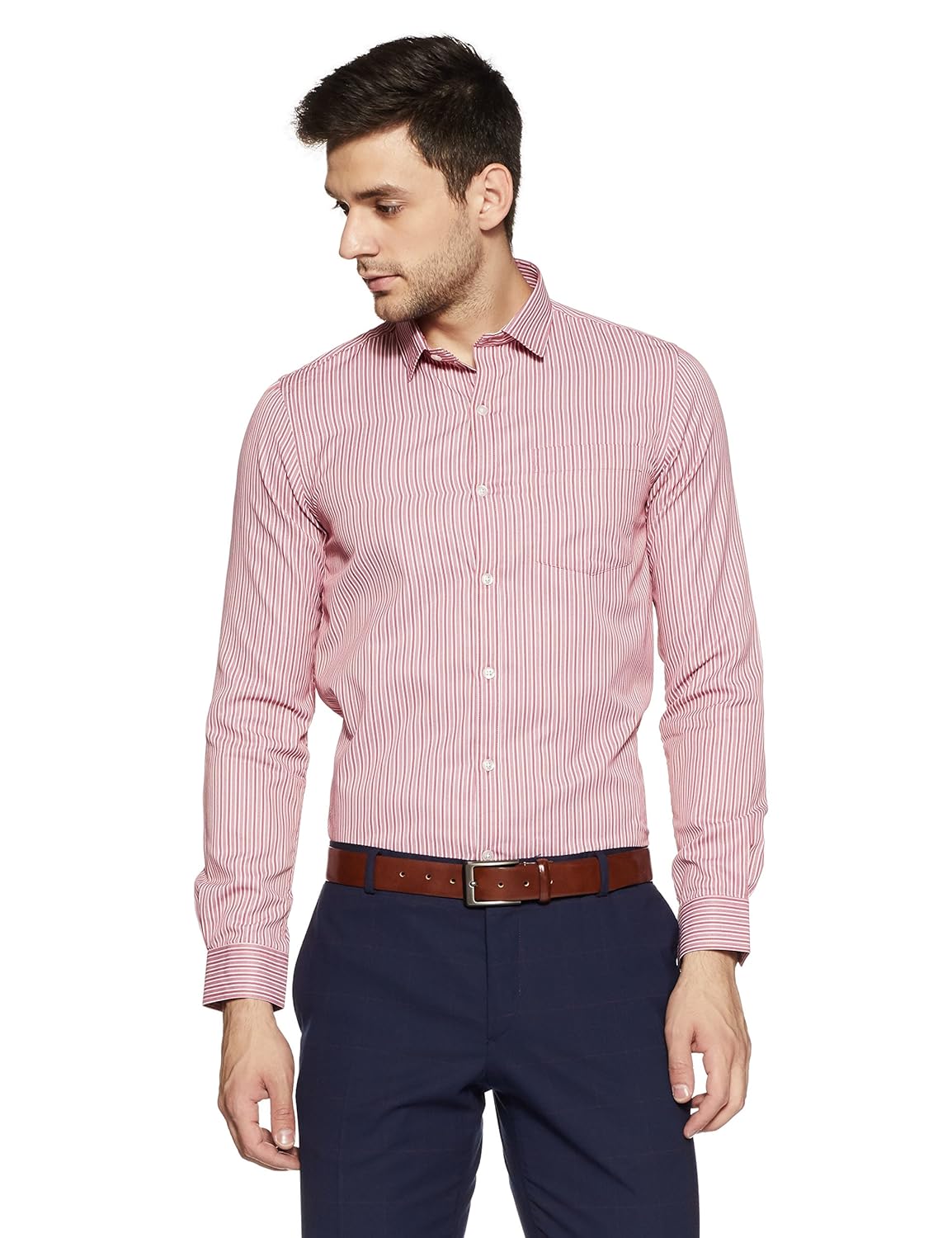 ex by excalibur men's solid regular fit formal shirt