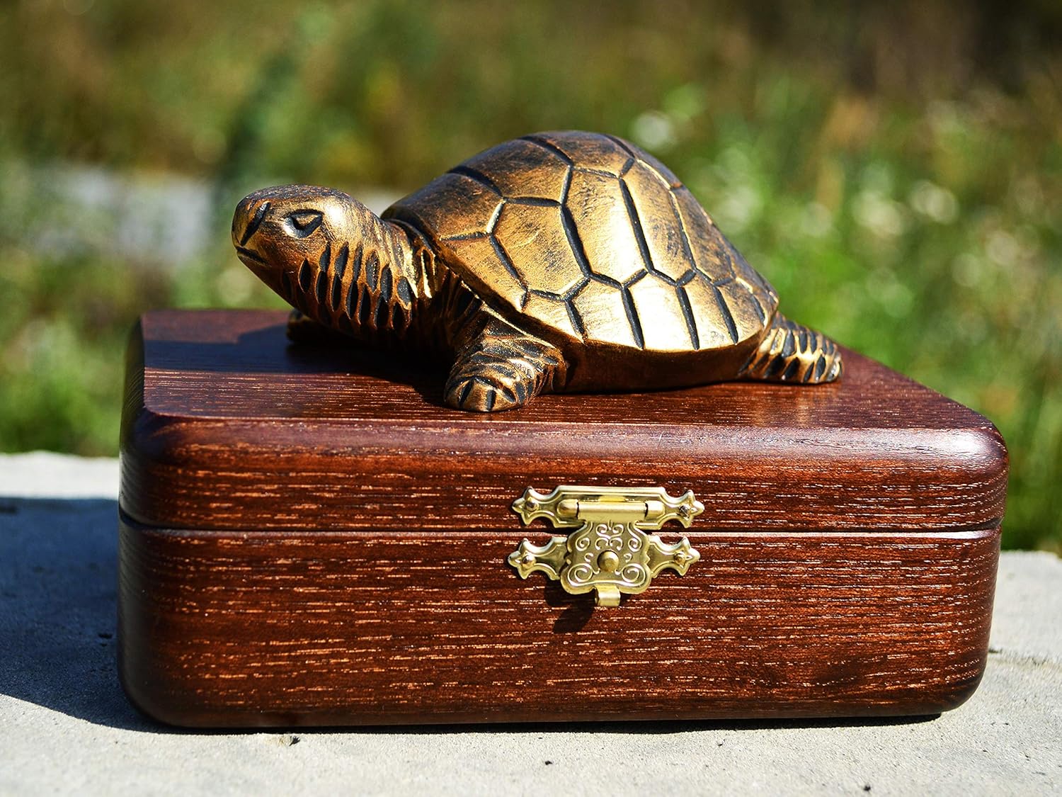 Wooden Turtle Box Gift box Handmade Wooded Box Cedar Wood