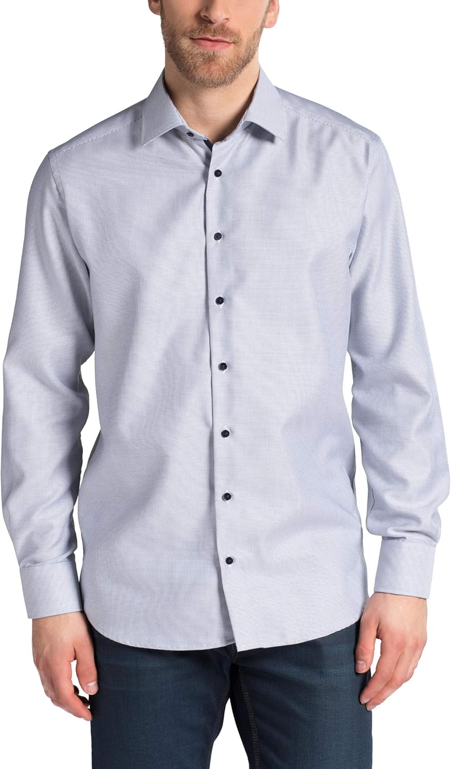 Eterna Men's Classic Long Sleeve Formal Shirt Blue Blue Blue 18 Amazon.co.uk Clothing
