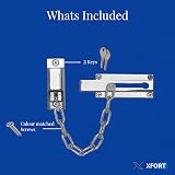 XFORT Polished Chrome Locking Door Chain with External Key Unlocking Mechanism view 5