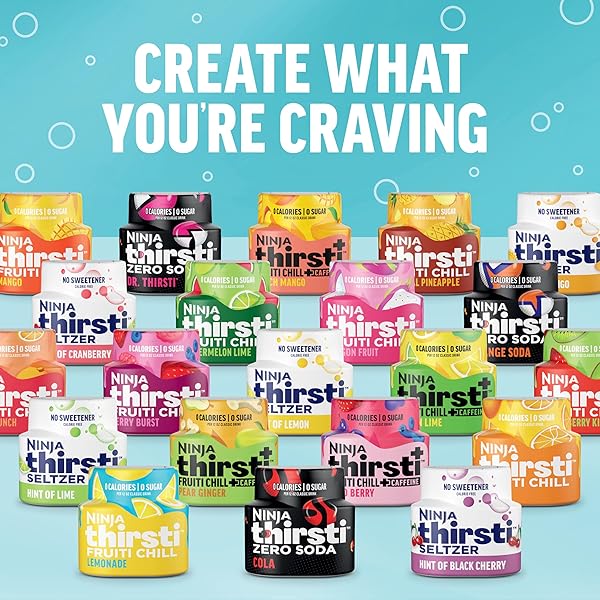 NINJA THIRSTI FLAVORED WATER DROPS, SELTZER LIME, CRISP AND REFRESHING SPARKLING WATER, ZERO CALORIES, ZERO SUGAR, ZERO SWEETENERS, MAKES 20, 12OZ DRINKS, 3 PACK, WCFLIMAM