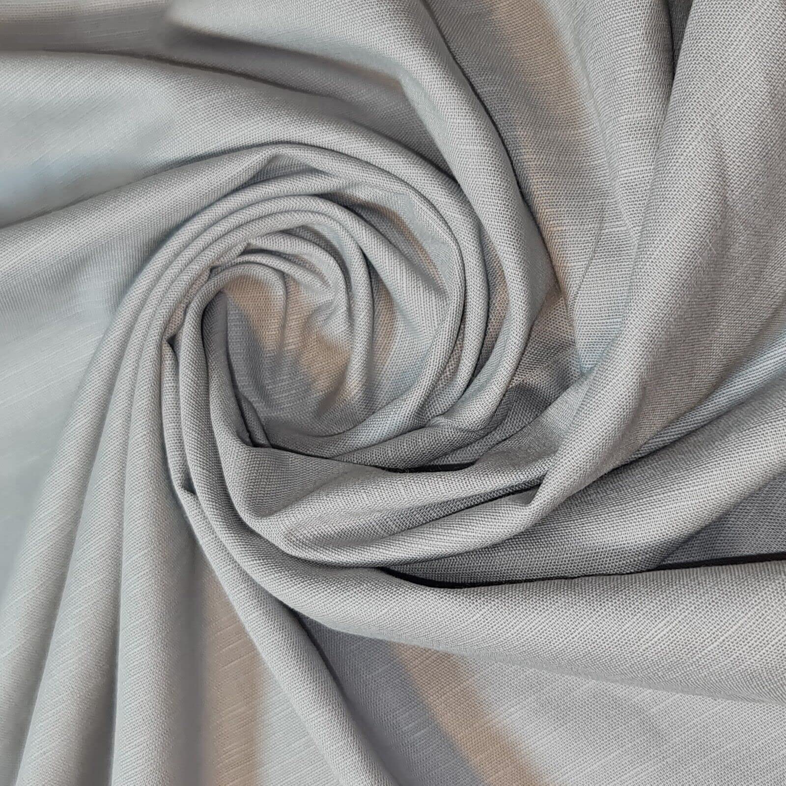 100% Cotton Rich Linen Poplin Dress Craft Fabric Material 58'' - 150 cm Wide Sold As 1 Meter Pre - Cut Lengths (Available in 13 Colours) (Silver) (IN10)