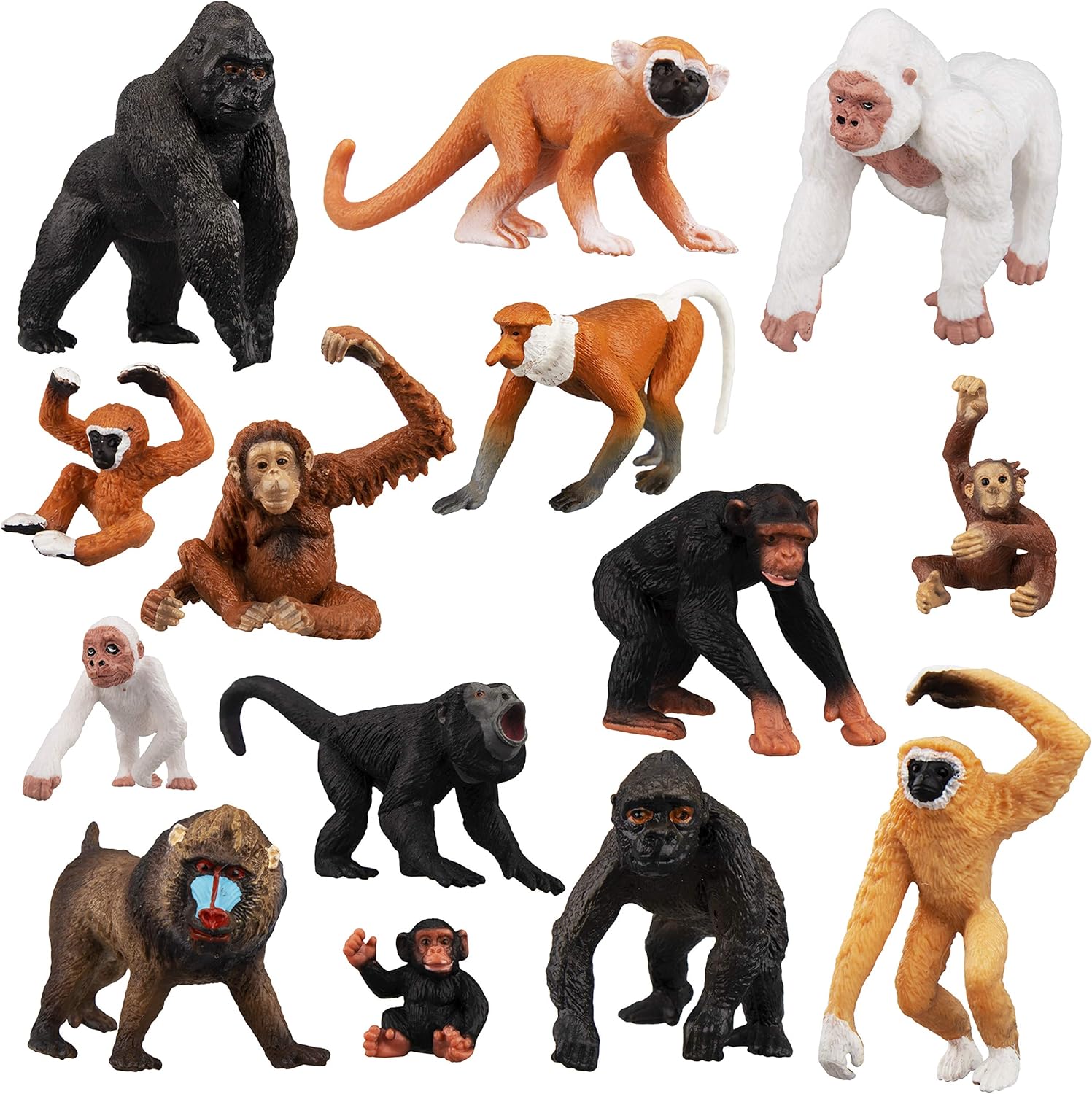 plastic monkey figurines