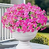 Yastouay Artificial Flowers for Outdoors, 14 Bundles Fake Outdoor Flowers, UV Resistant Artificial Plants & Flowers for Decoration, Fuchsia Realistic Morning Glory for Outdoor Porch Garden Decoration