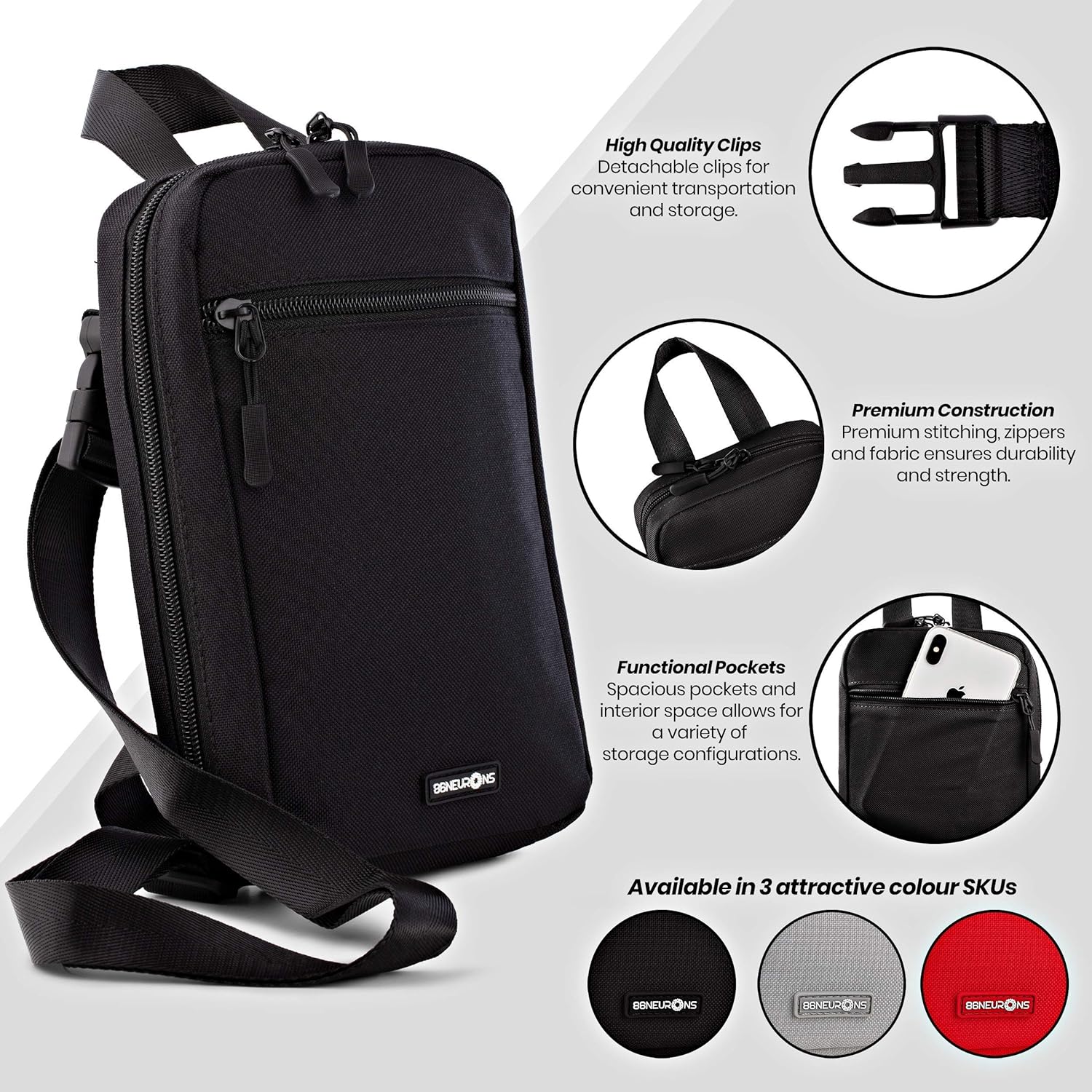 86NEURONS - Diabetes Supplies Bag and Insulin Travel case. Insulated Carrying case and Organizer Pack for All Diabetic Supplies. Holds Insulin pens, vials, Blood Sugar Test Strips, Medicine (red): Health & Personal Care