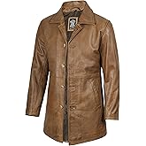 fjackets Leather Jacket Mens - Real Lambskin Leather Jackets for Men Carcoat Style Men's Leather Coats