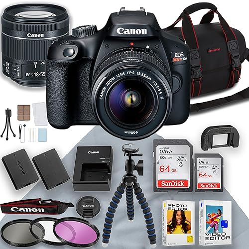 Canon EOS Rebel T100 DSLR Camera w/Canon EF-S 18-55mm Lens 2pc