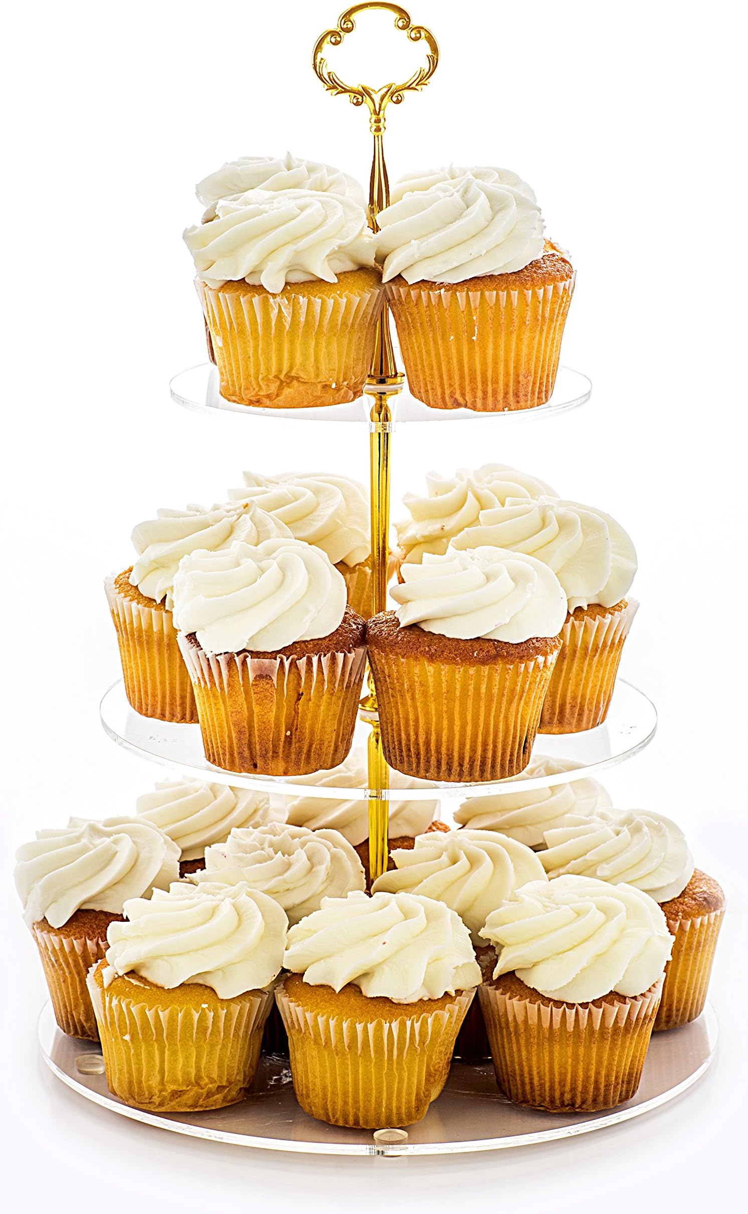 Jusalpha 3-tier Acrylic Round Cake Stand-Cupcake Stand- Dessert Stand-tea Party Serving Platter- Party Supply (3RG V2)