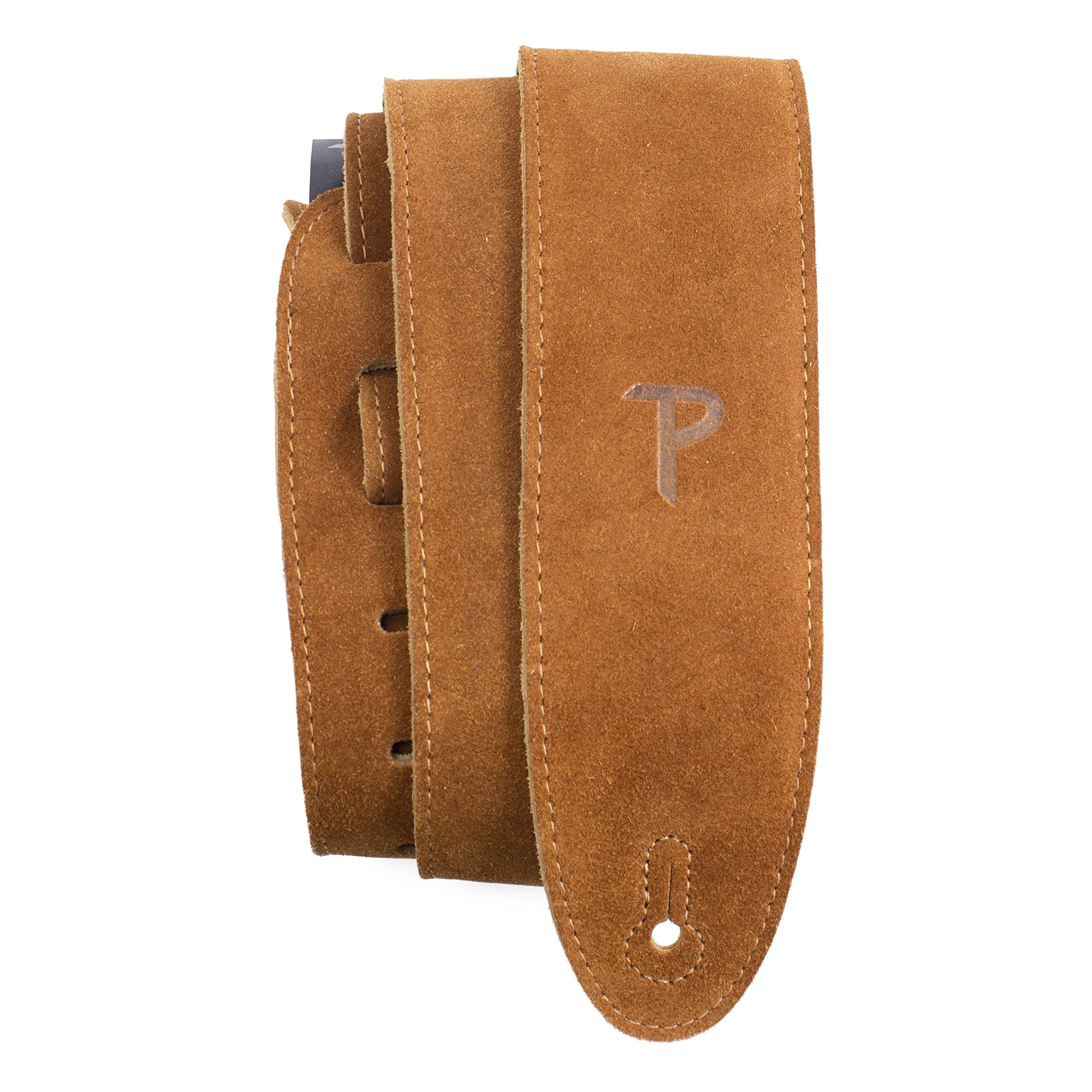 Perri’s Leathers Ltd. - Guitar Strap - Suede - Natural - Adjustable - For Acoustic/Bass/Electric Guitar - Made in Canada (BBS-200)