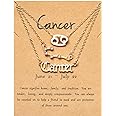 PANTIDE 3Pcs Constellation Zodiac Layer Necklaces for Women Girls, Retro 14K Gold Plated 12 Constellation Pendant Necklace Exquisite Letter Horoscope Old English Zodiac Sign Jewelry Birthday Gift