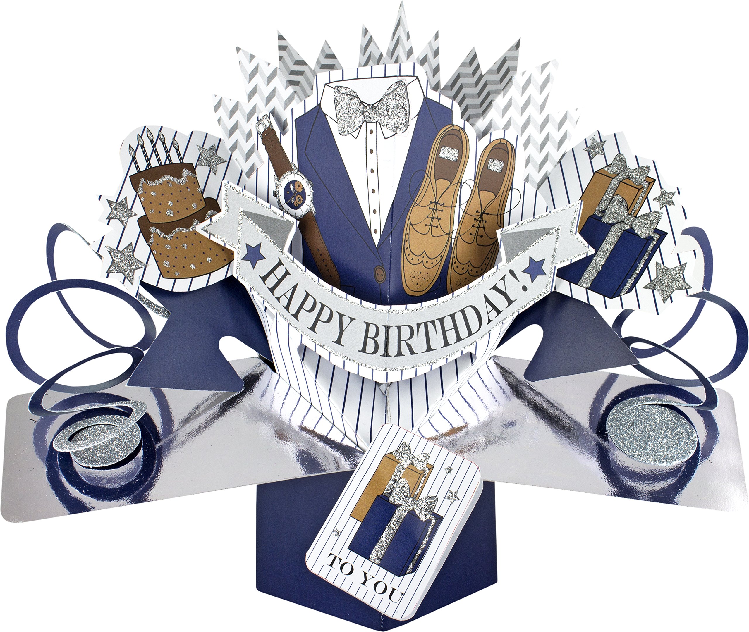 Suki Gifts International Pop Up Card Happy Birthday Suit, Multi-Colour, 13 x 21 x 19 cm (19412)