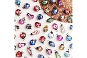 INDIAN SHELF Indianshelf 25 Piece Handcrafted Glass Vintage Ornaments with Gift Box- Vintage Christmas Tree Ornaments Set- Distress Mini Xmas Decor - Unique Retro Christmas Decorations Bulk, Reusable Holiday Decor