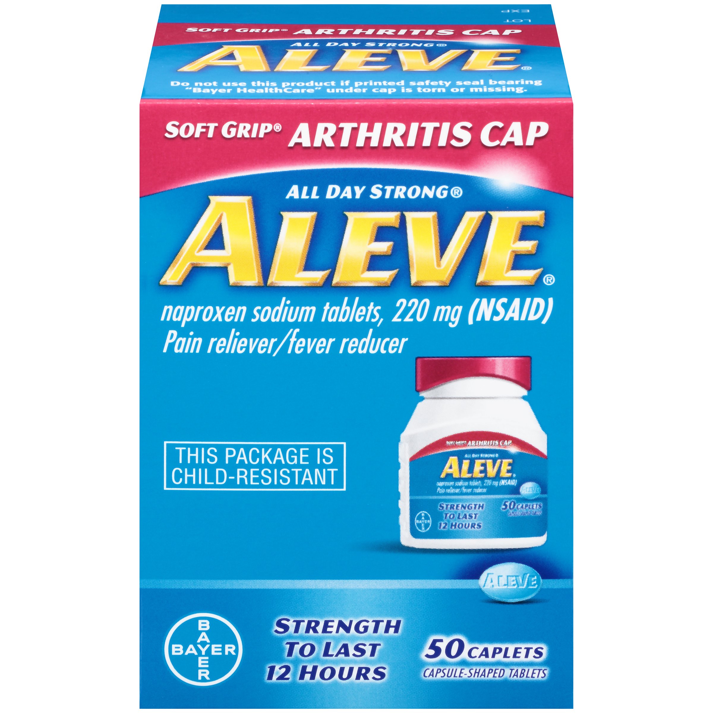 Aleve Caplets Soft Grip Arthritis Cap,Pain Relif, Antiinflammatory, 50