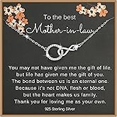 MADAOGO Mother in Law Necklace, Sterling Silver Infinity Necklace for Women, Mother in Law Gifts
