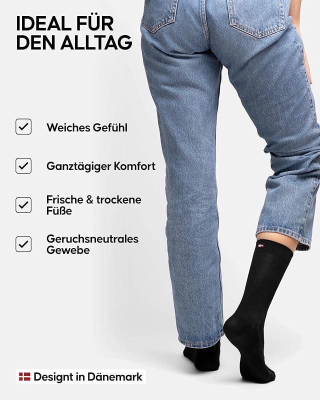 Bambus Socken, Business Socken, Anti-Blasen, 3 & 6 Paar, Schwarz, 39-42