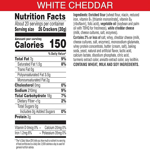 CHEEZ-IT BAKED SNACK CHEESE CRACKERS, WHITE CHEDDAR, FAMILY SIZE, 21 OZ BOX