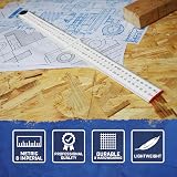 Faithfull Folding Rule 1 Metre White ABS Plastic with Metric Imperial view 5