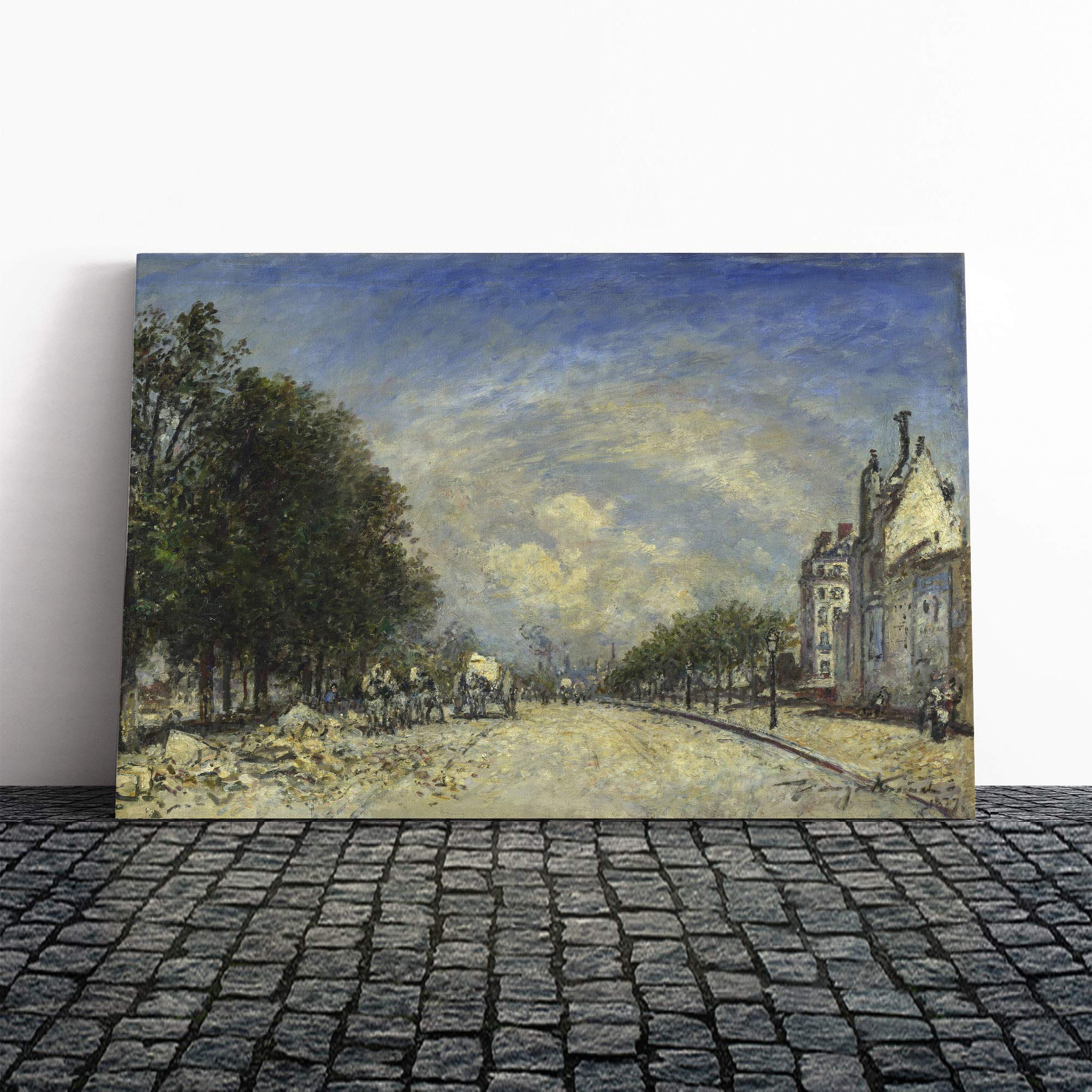 Johan Jongkind The Boulevard de Port-Royal, Pris Canvas Print | Gallery Wrapped 30mm Frame Wall Art | 20x14 inches | Ready to Hang | Contemporary Picture | Living Room Bedroom Lounge Office