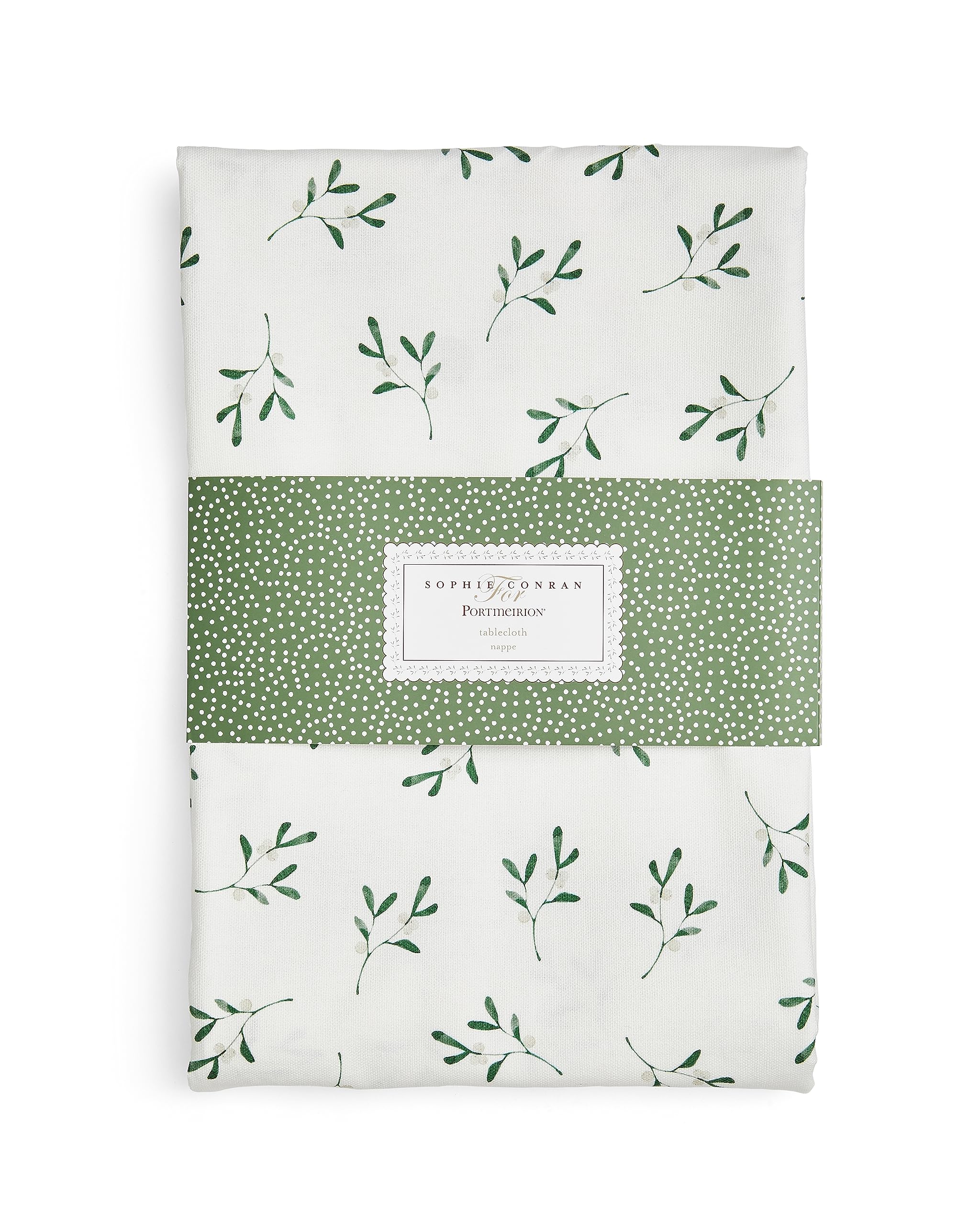 Portmeirion Sophie Conran Mistletoe Table Cloth Single, 70.9 x 55.1 inch (Rechteckig), White