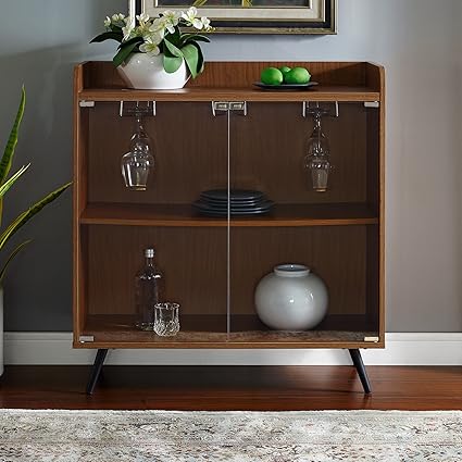 Amazon Com We Furniture Mid Century Modern Bar Cabinet W Storage